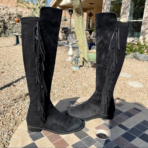 Marc Fisher Myndee Suede over the knee leather fringe Boot EUC - Picture 11 of 15